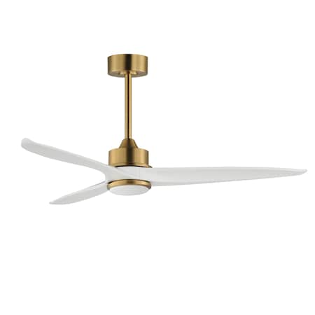 Maxim Lighting Woodwind 52'' Solid Wood Blade Fan w LED Light Kit, Natural Aged Brass 88831NAB